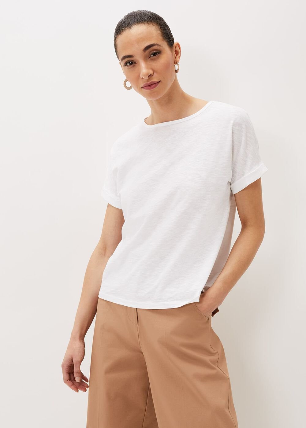Elspeth Round Neck Top White