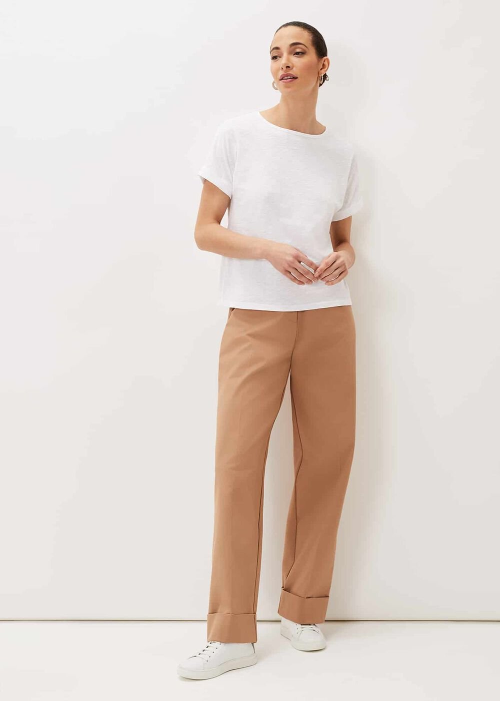 Elspeth Round Neck Top White