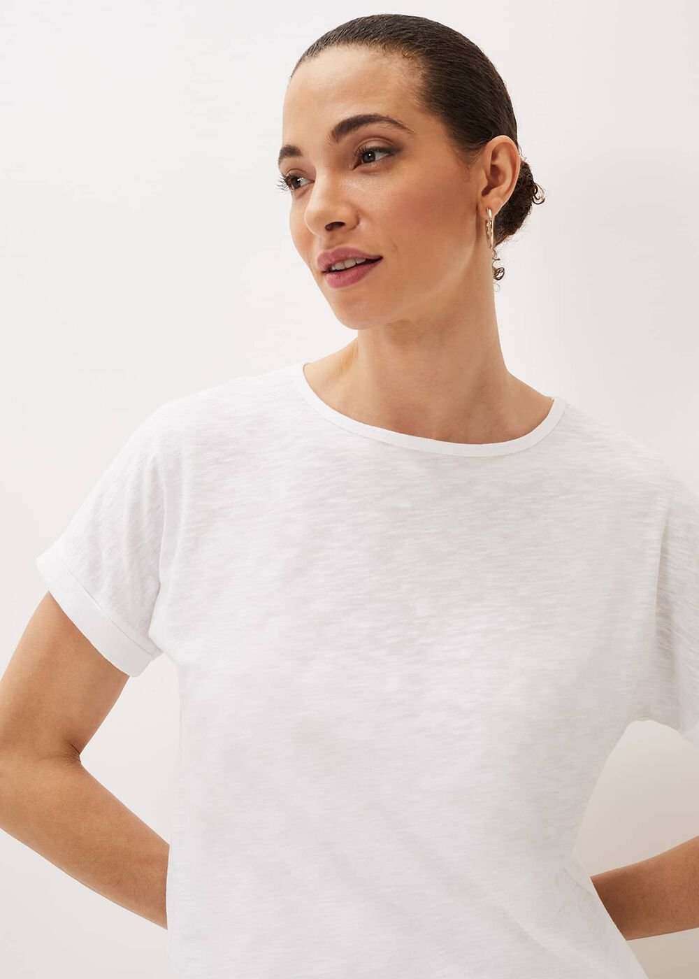 Elspeth Round Neck Top White