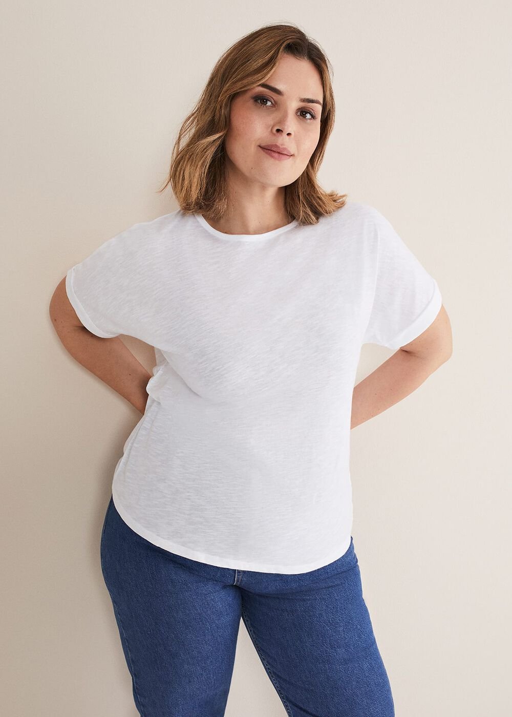 Elspeth Round Neck Top White
