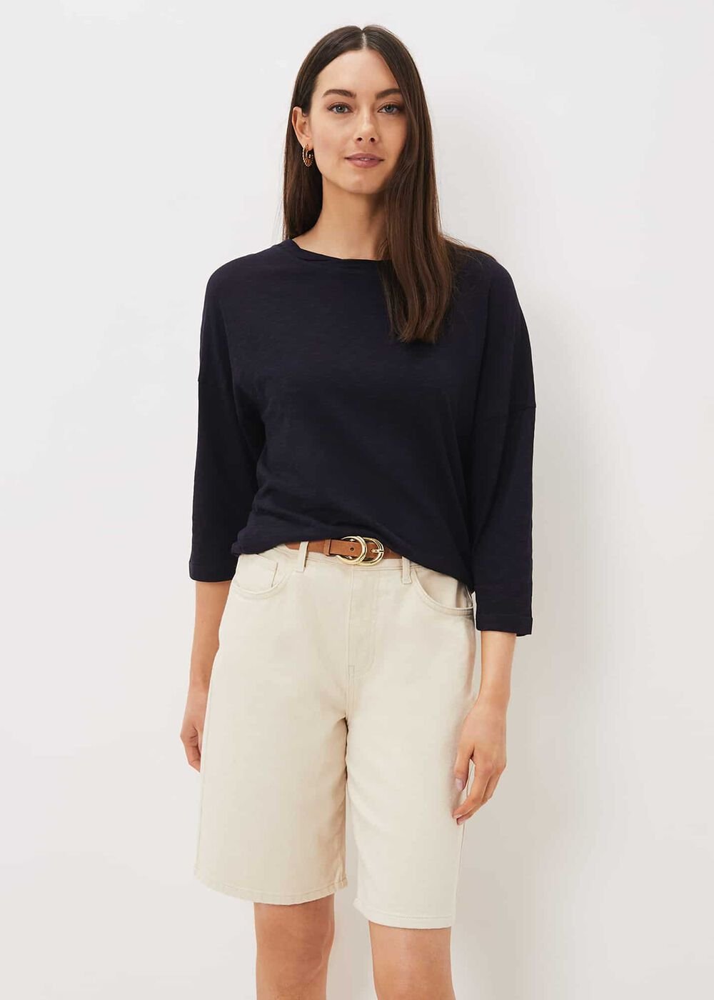Belle Twist Neck Top Navy