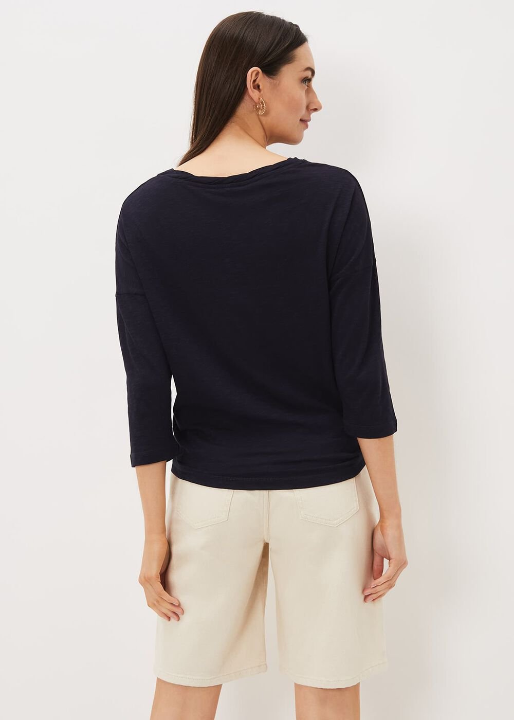 Belle Twist Neck Top Navy