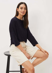 Belle Twist Neck Top Navy