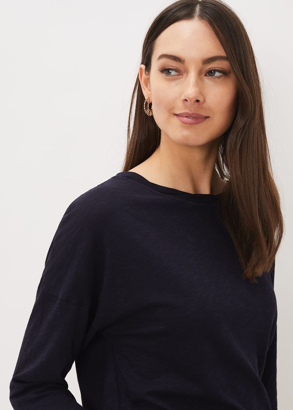 Belle Twist Neck Top Navy