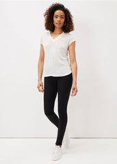 Emera Linen V-Neck Top Ivory