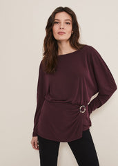 Lusinda Trim Detail Top Aubergine
