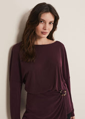 Lusinda Trim Detail Top Aubergine