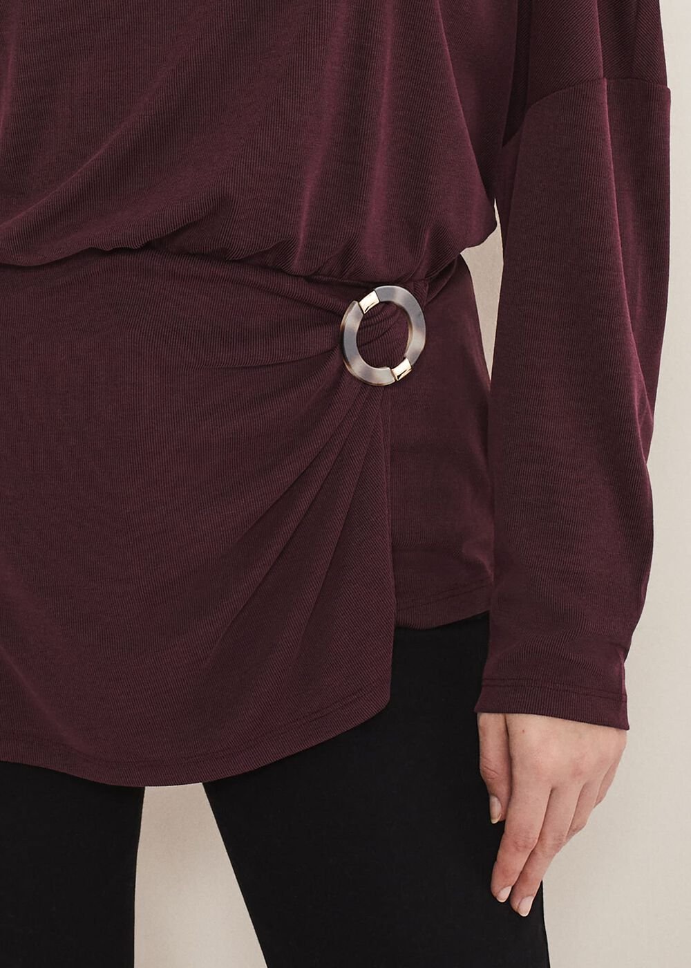 Lusinda Trim Detail Top Aubergine