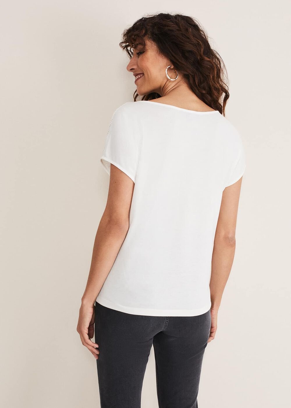 Ulla Placement Burnout Top Ivory