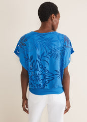 Rubi Burnout Top Sapphire Blue