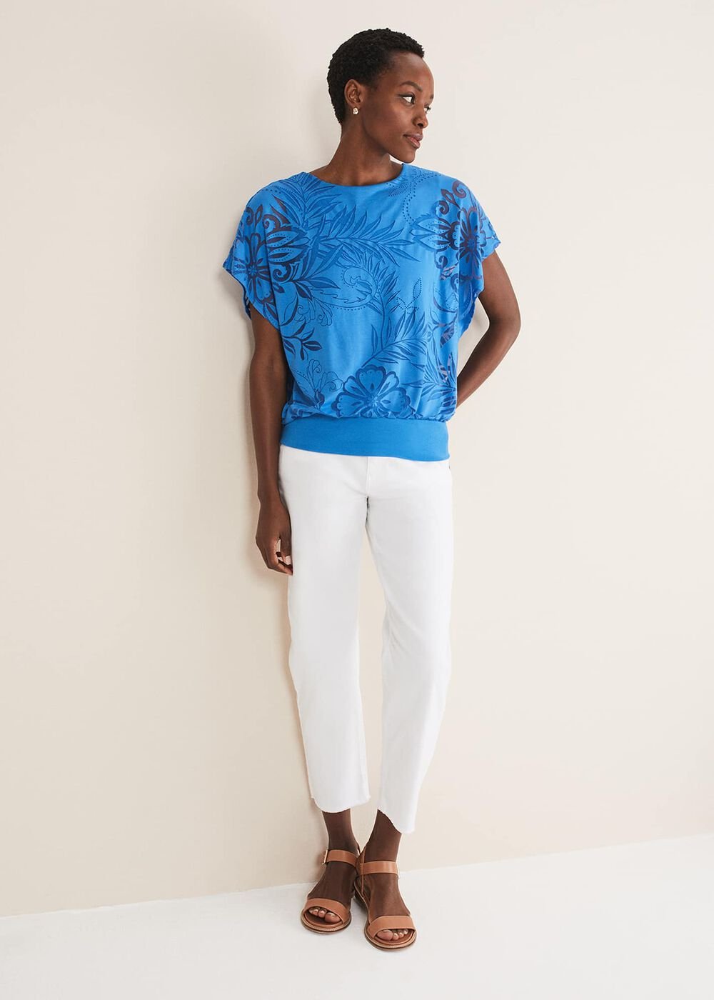 Rubi Burnout Top Sapphire Blue