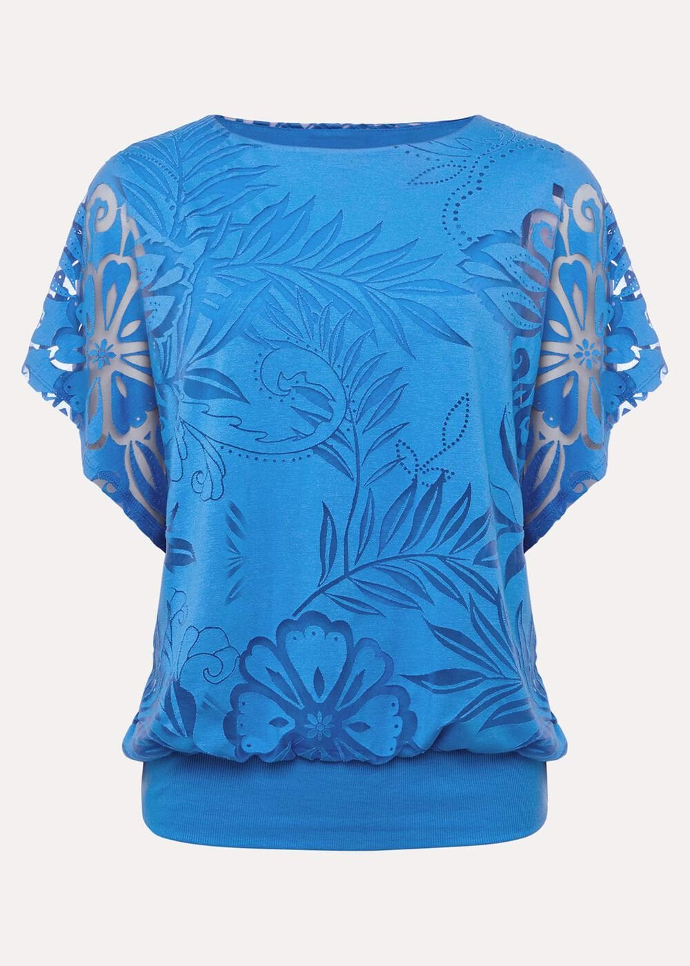 Rubi Burnout Top Sapphire Blue