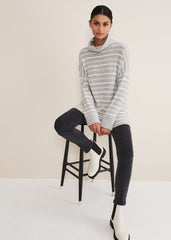 Leya Stripe Snuggle Top Grey Multi