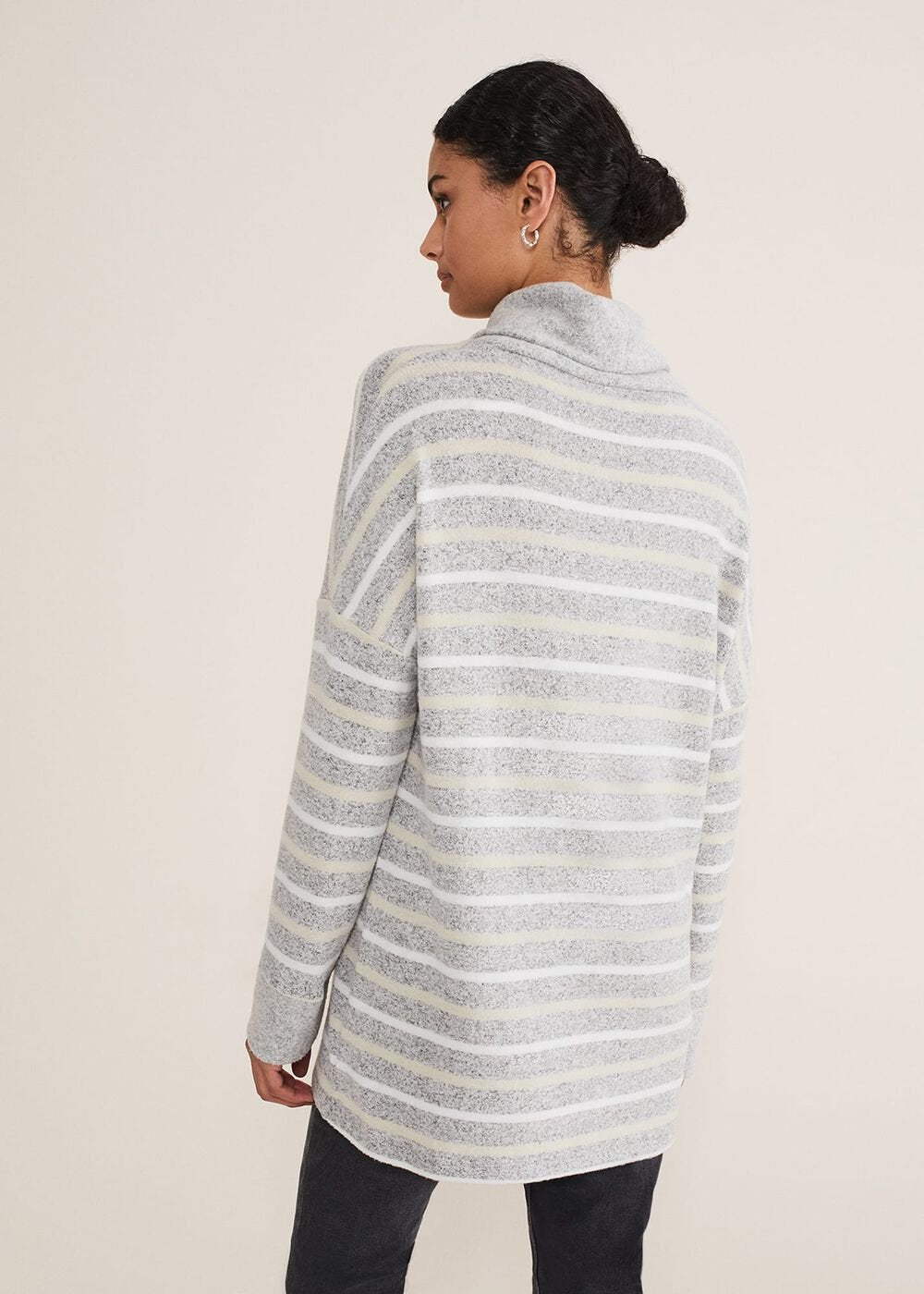 Leya Stripe Snuggle Top Grey Multi