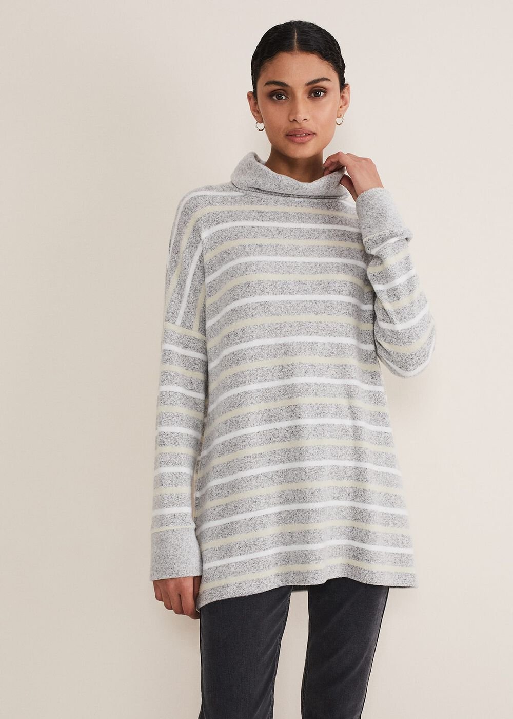 Leya Stripe Snuggle Top Grey Multi