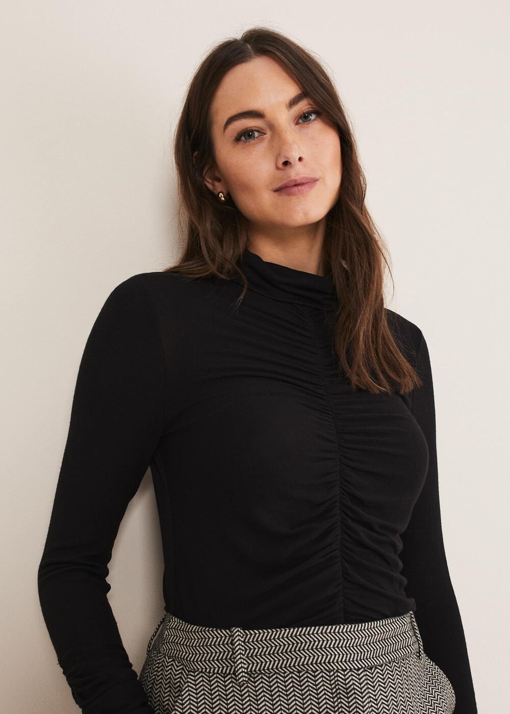 Anabelle Ruched Top Charcoal