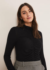 Anabelle Ruched Top Charcoal