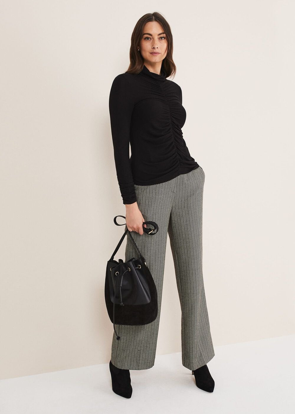 Anabelle Ruched Top Charcoal