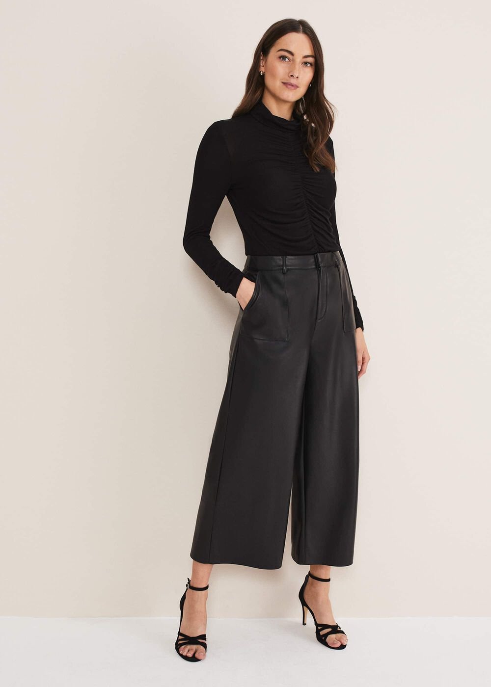 Anabelle Ruched Top Charcoal