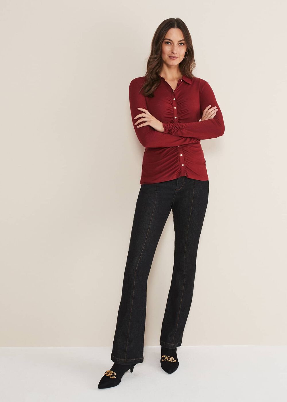 Violla Ruched Top Red