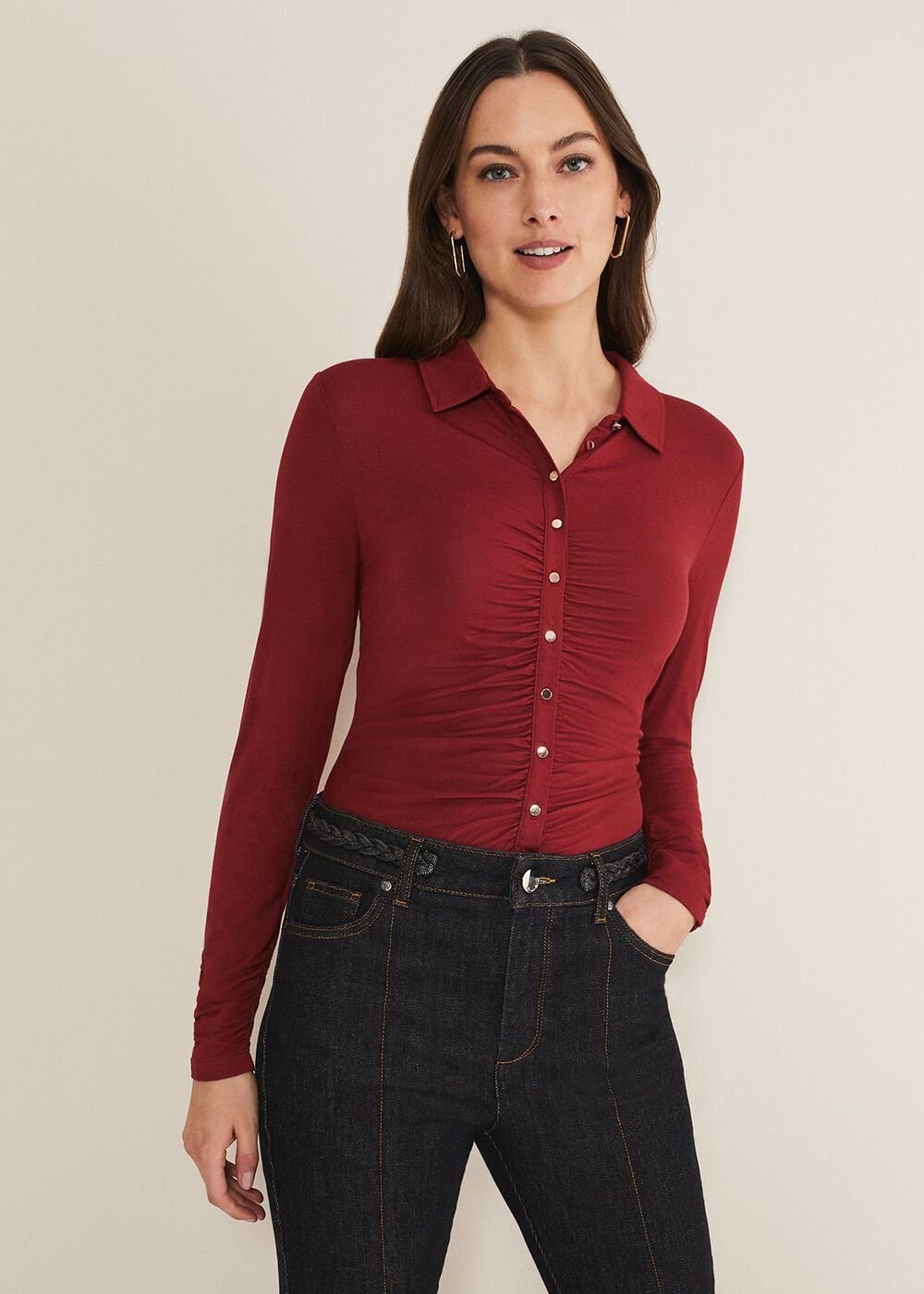Violla Ruched Top Red