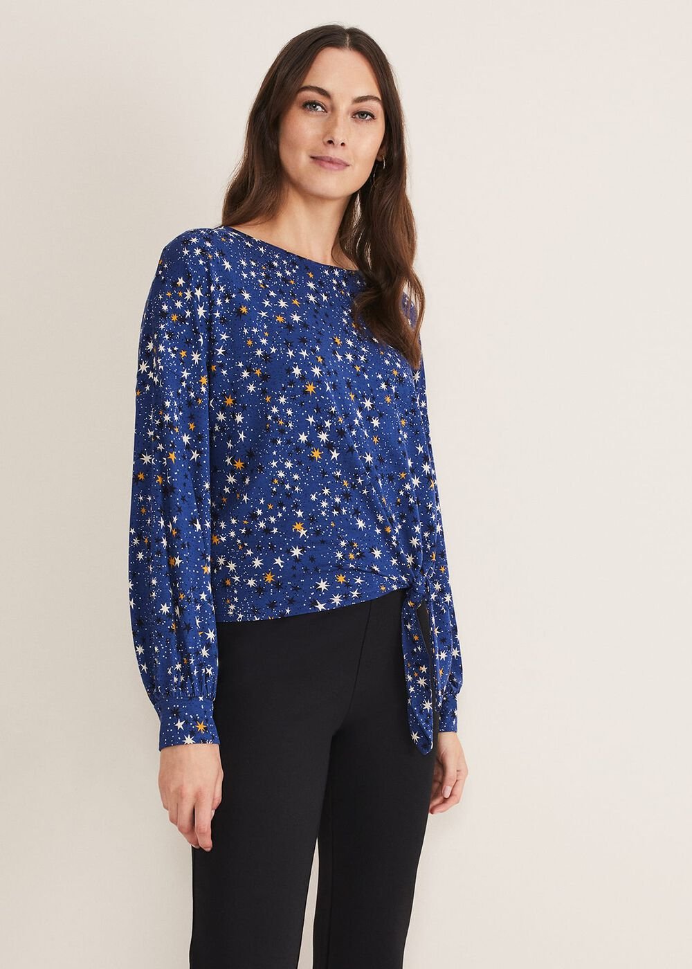 Felisity Star Tie Top Blue