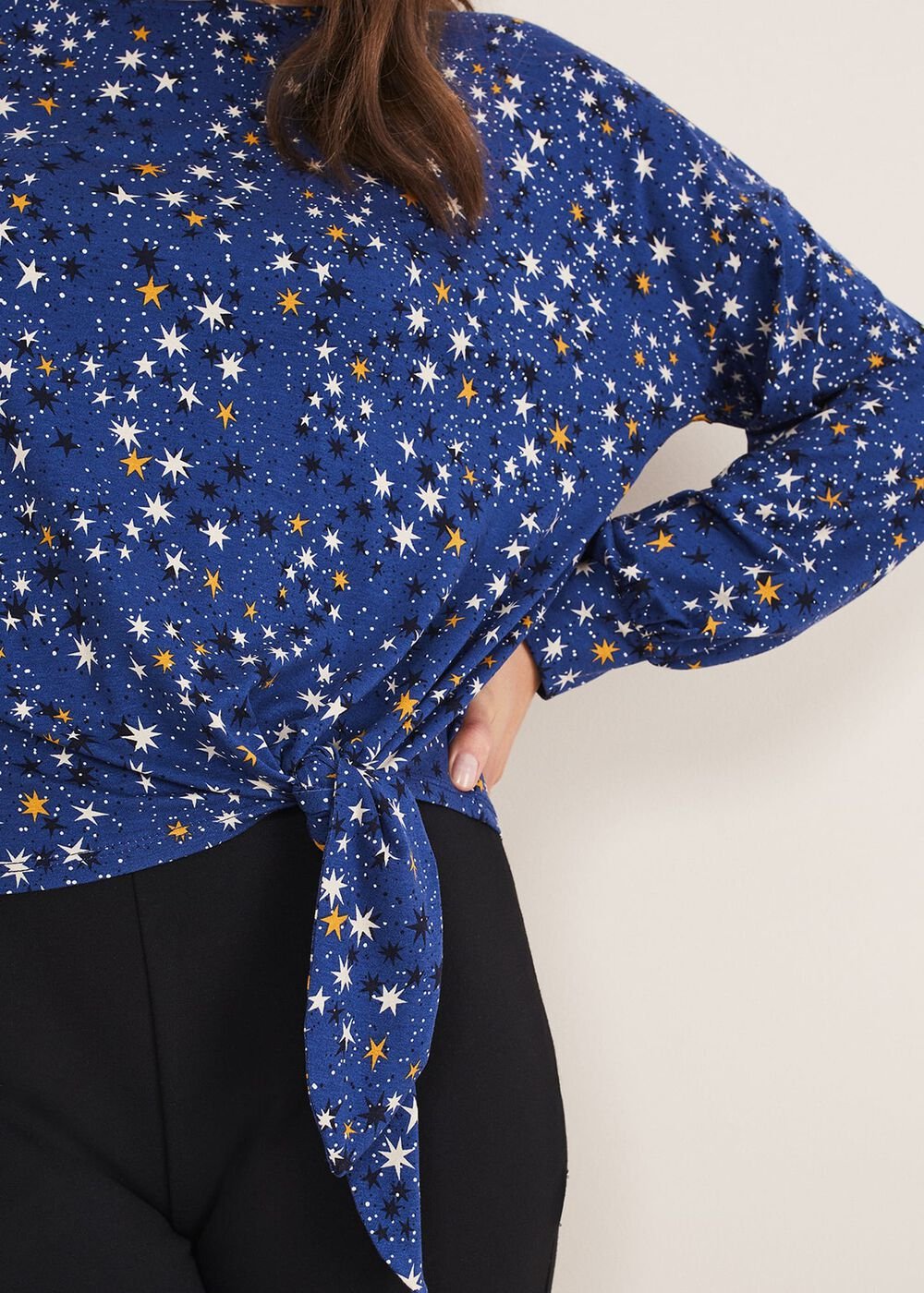 Felisity Star Tie Top Blue