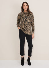 Nerissa Animal Print Snuggle Camel/Black