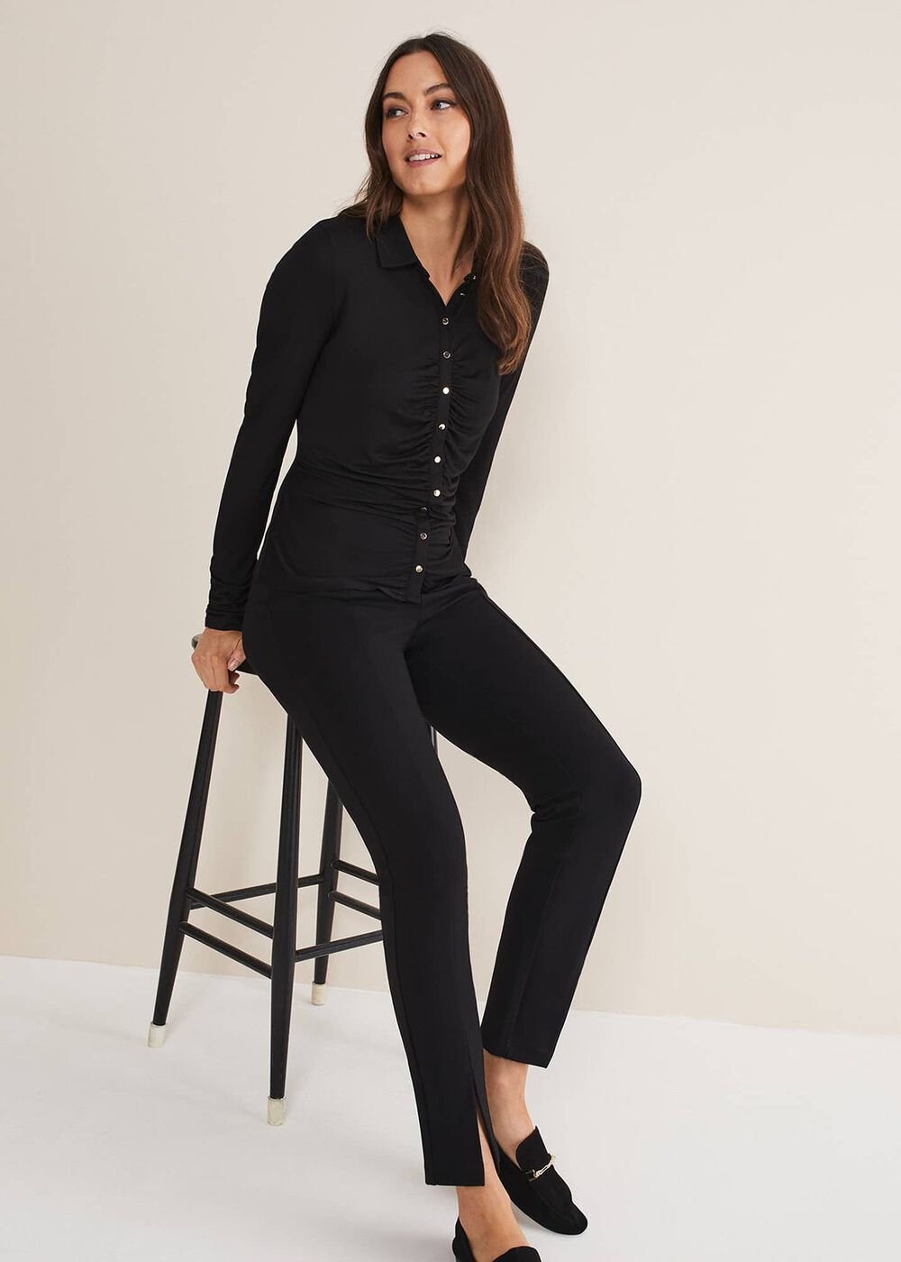 Violla Ruched Top Black