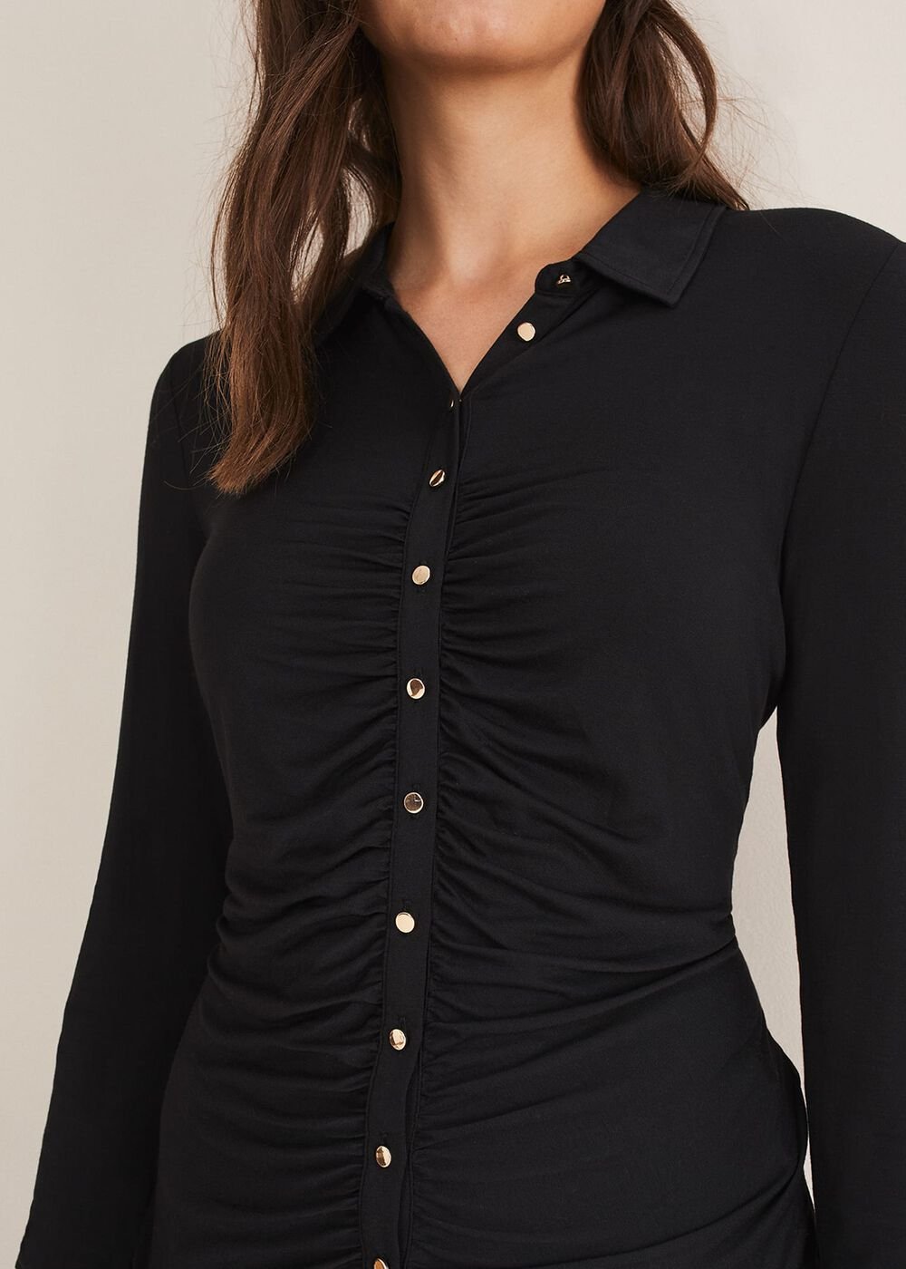 Violla Ruched Top Black