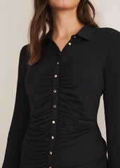 Violla Ruched Top Black