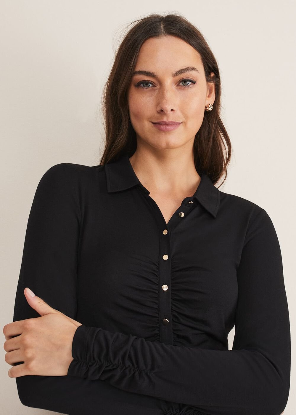 Violla Ruched Top Black