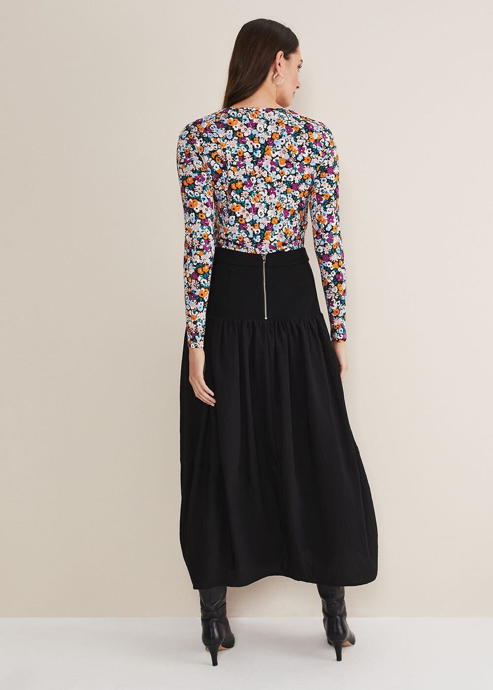 Serena Jersey Ditsy Top Multi-Coloured