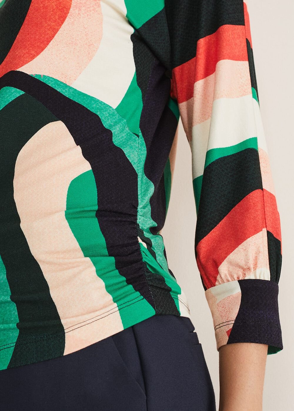 Nathalie Swirl Print Top Multi-Coloured