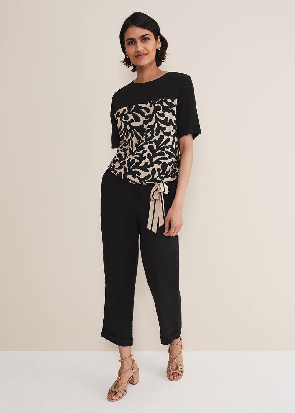 Arie Abstract Top Stone/Black