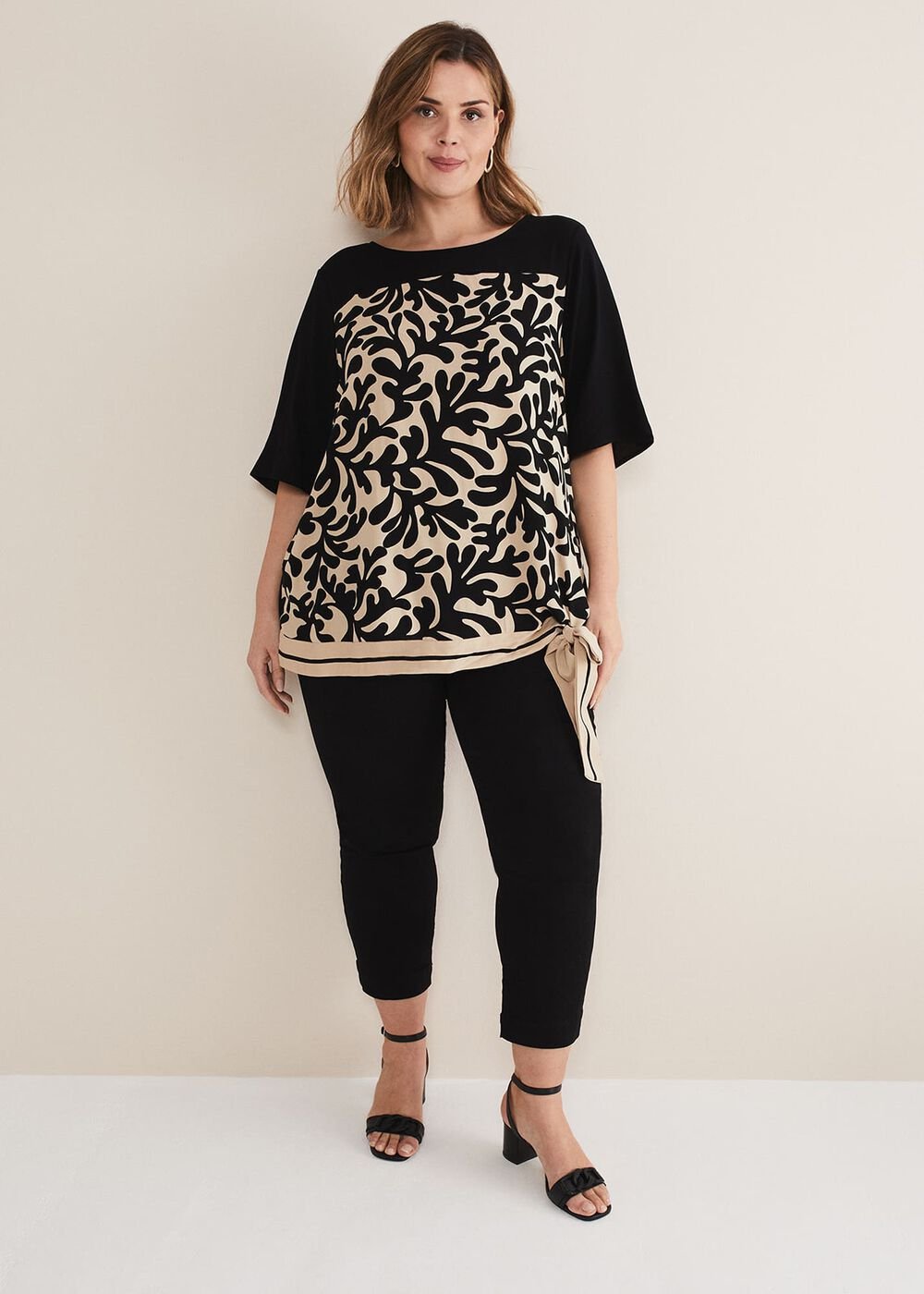 Arie Abstract Top Stone/Black