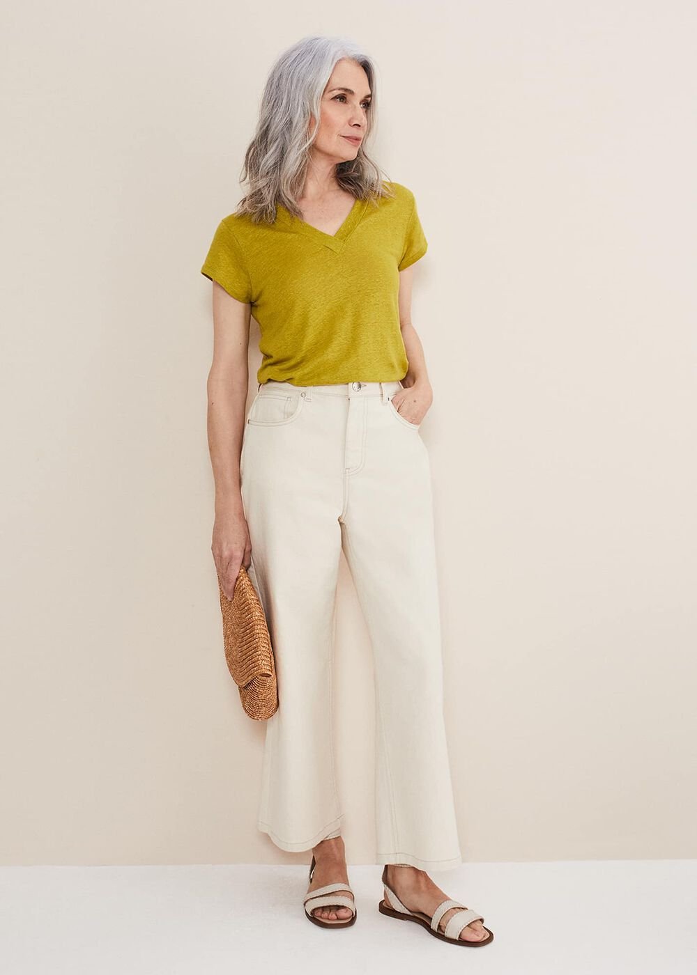 Emera V Neck Top Lime