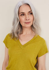 Emera V Neck Top Lime