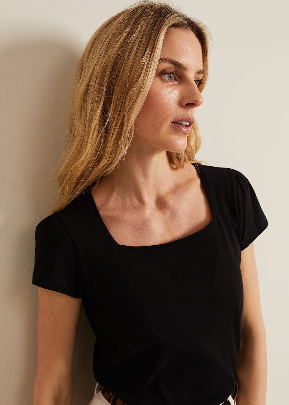 Bella Square Neck Top Black