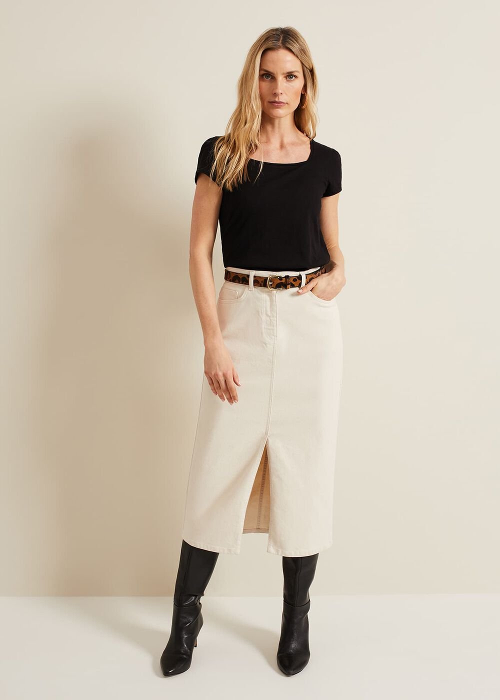 Bella Square Neck Top Black