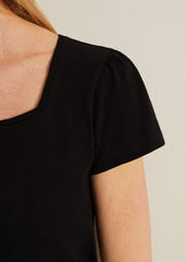 Bella Square Neck Top Black
