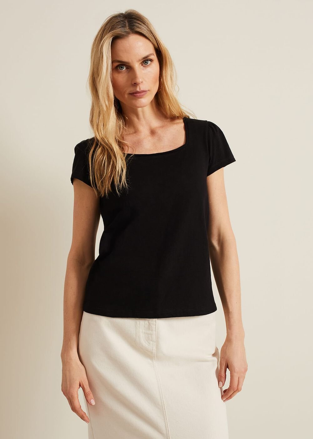 Bella Square Neck Top Black
