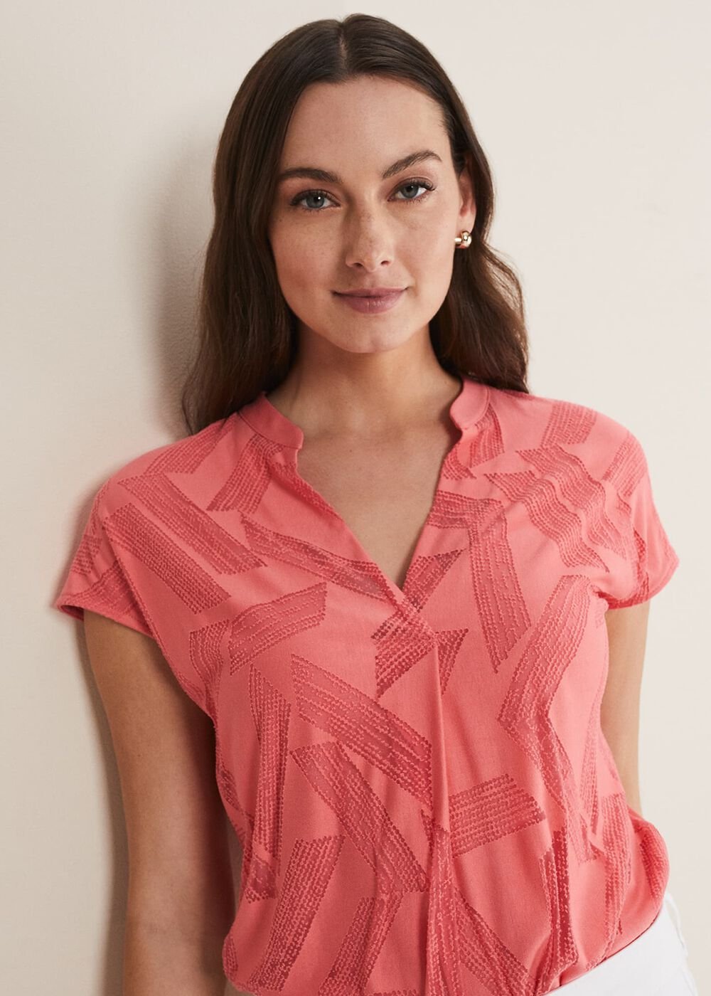 Mylah Burnout Abstract Top Apricot