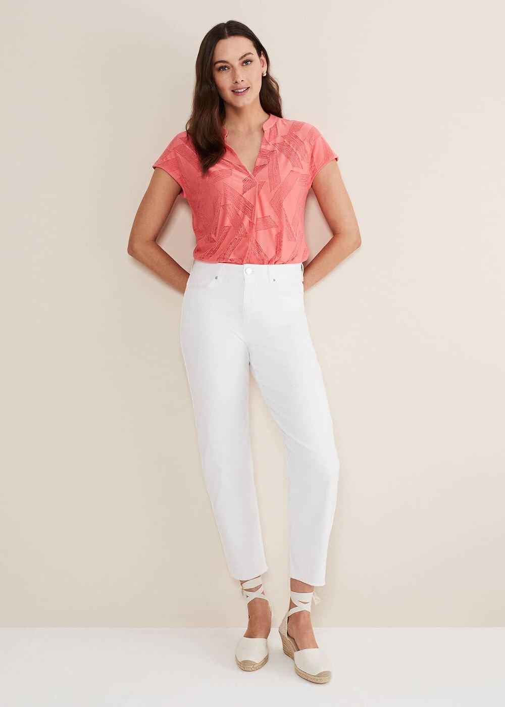 Mylah Burnout Abstract Top Apricot