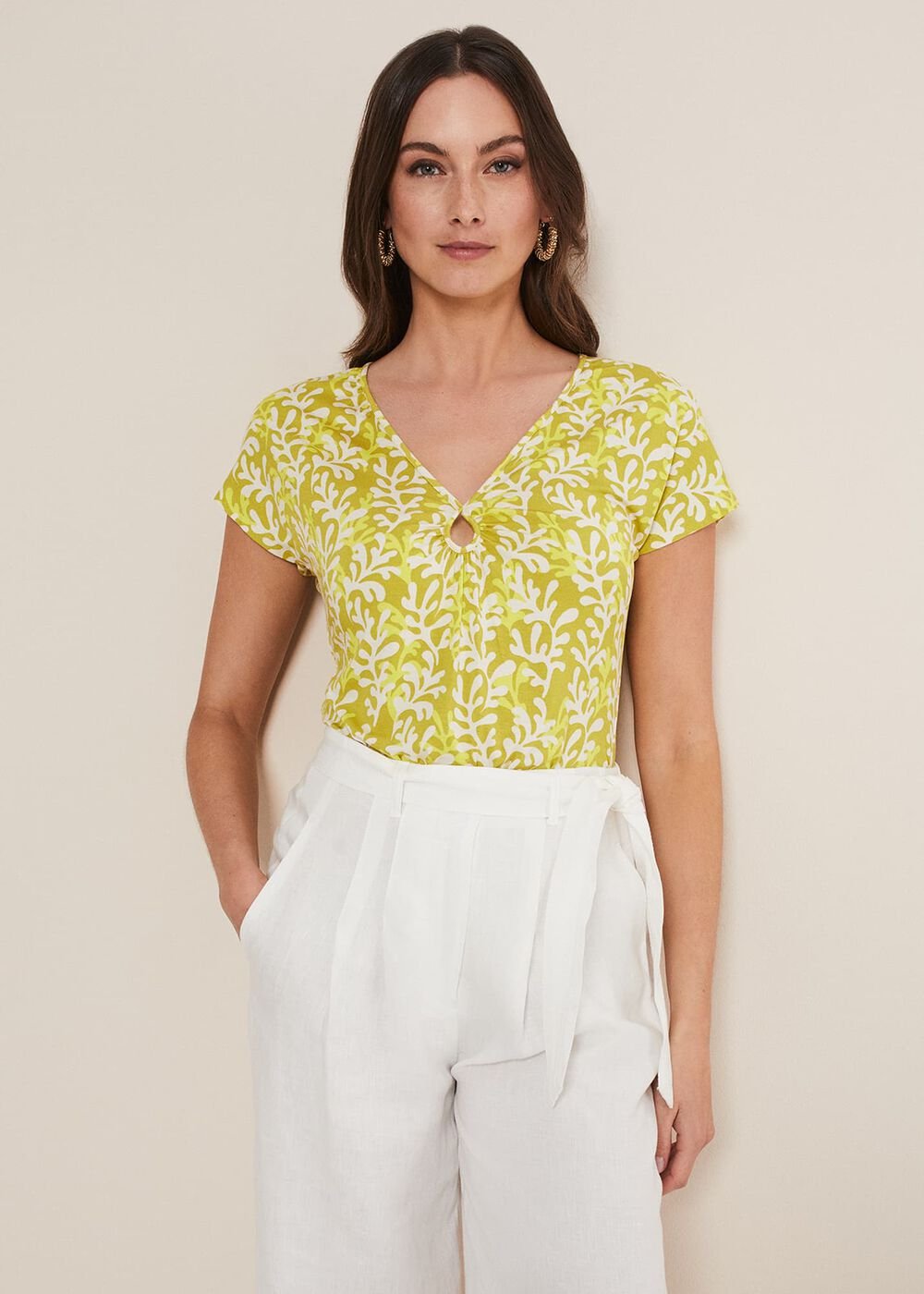 Rena Keyhole Top Yellow