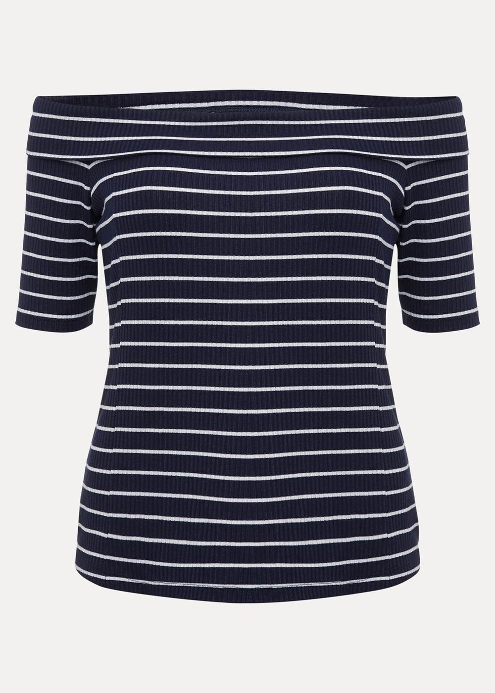 Taylah Striped Bandeau Top Navy/Ivory