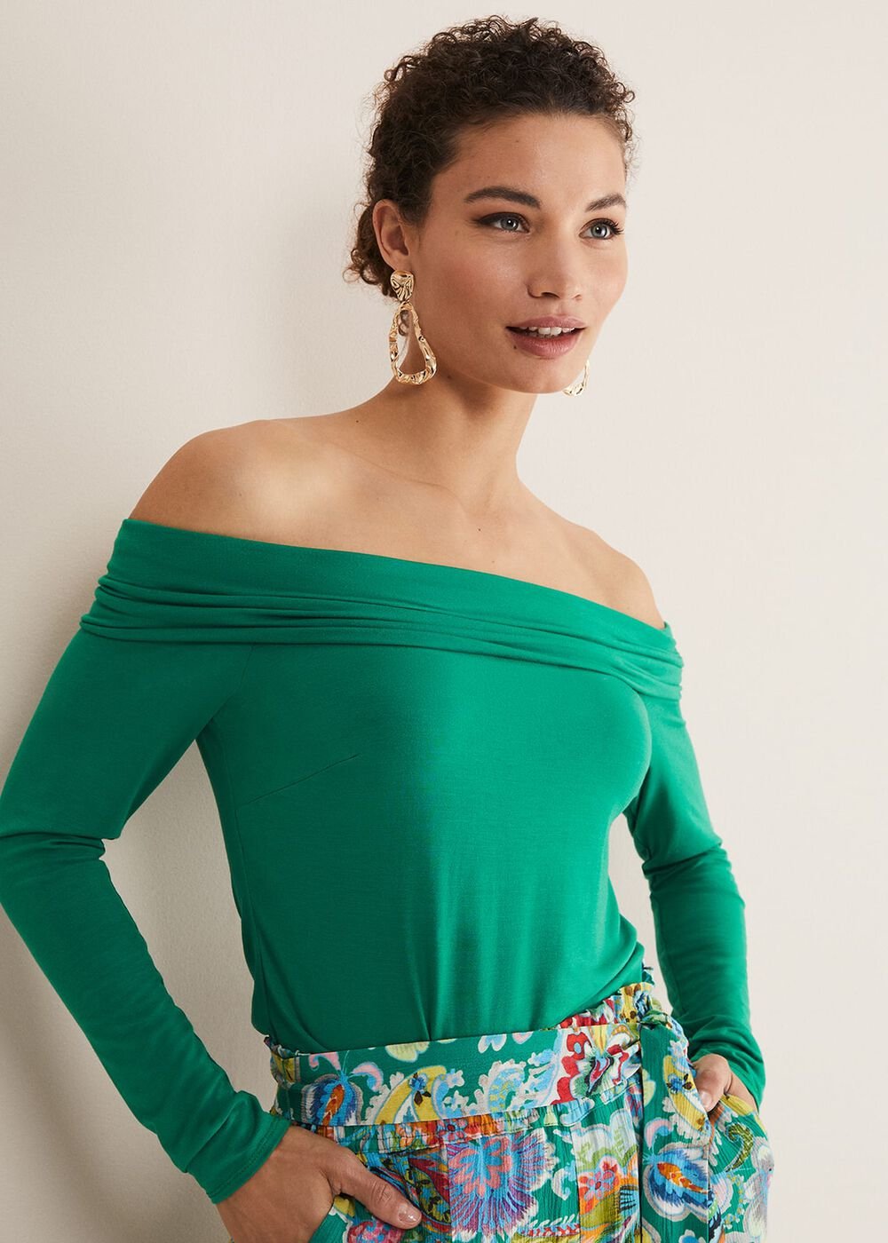 Emili Bardot Top Green