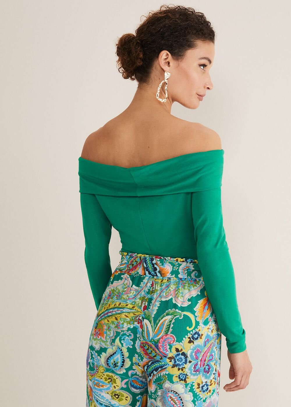 Emili Bardot Top Green