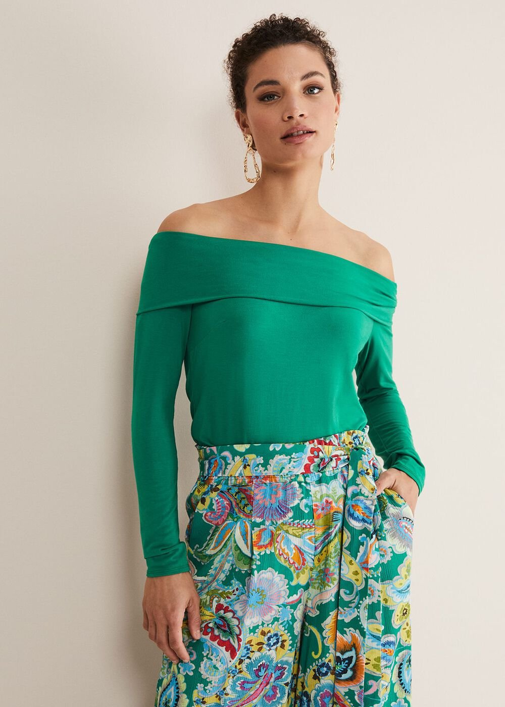 Emili Bardot Top Green