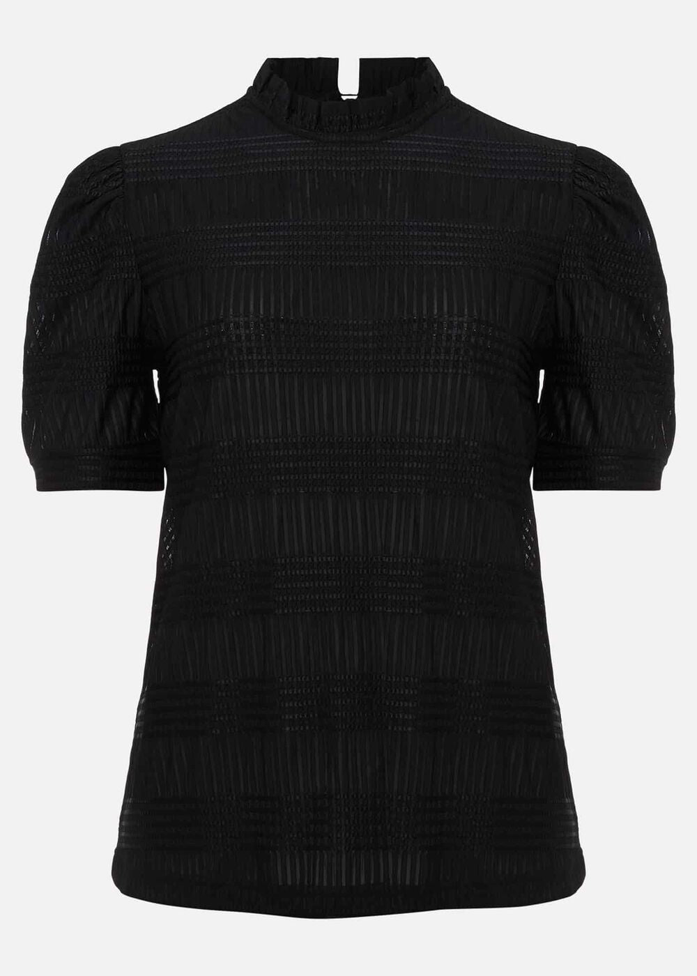 Samiha Textured Top Black